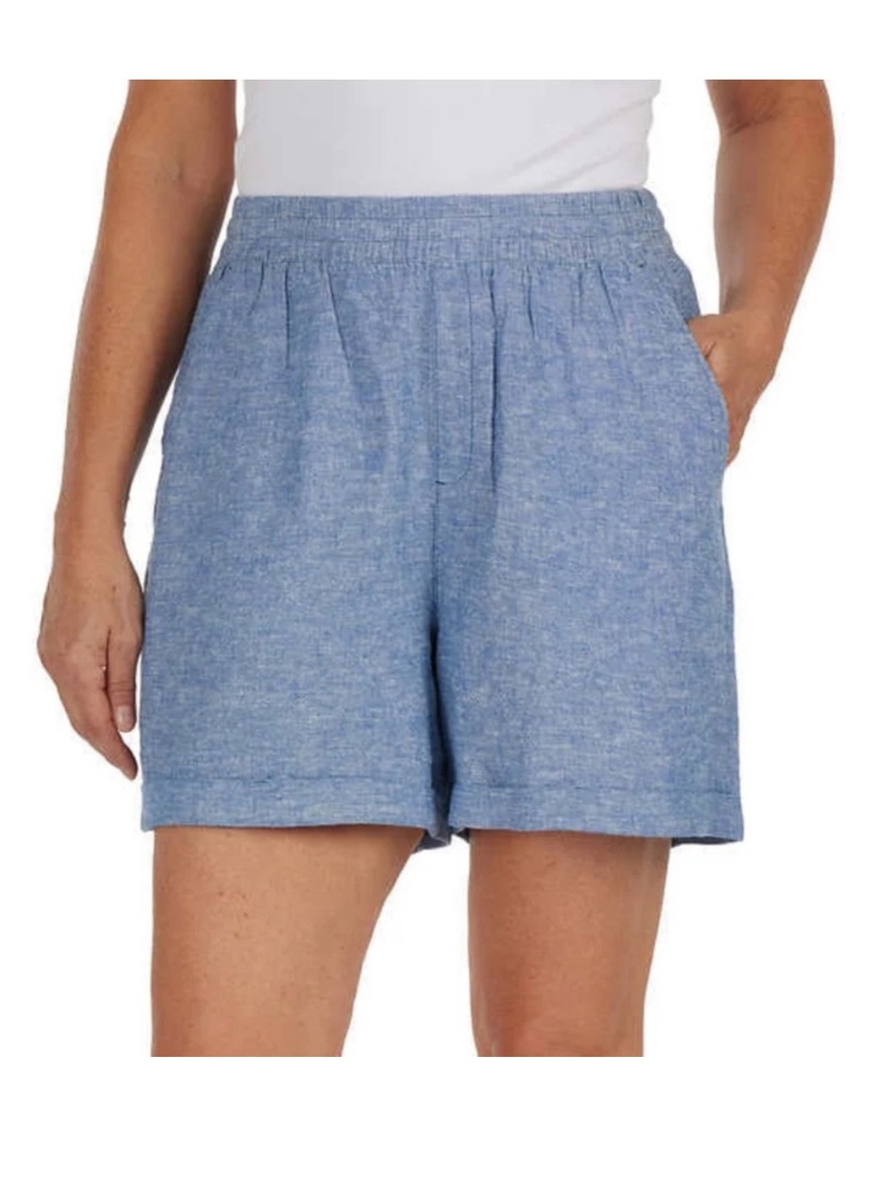 Frank and Oak | Blue Linen Blend Shorts